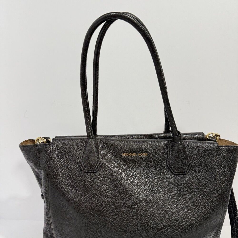 Michael Kors Studio Mercer Large Black Leather Satchel - Picture 13 of 16